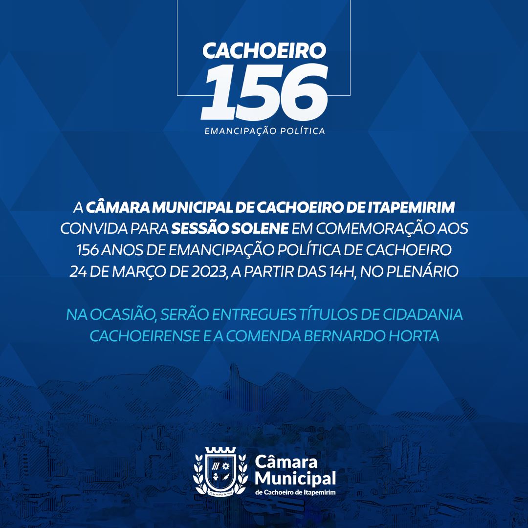 Câmara comemora emancipação nesta sexta, com palestra e homenagens