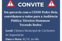 Câmara convida para Audiência Pública “Direitos Humanos Tecendo Redes”, em parceria com CDDH Pedro Reis