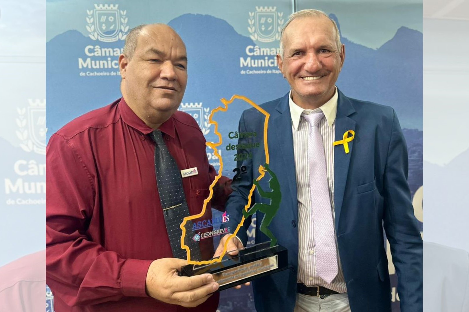 Câmara de Cachoeiro recebe da Ascamves prêmio de Câmara Destaque 2024