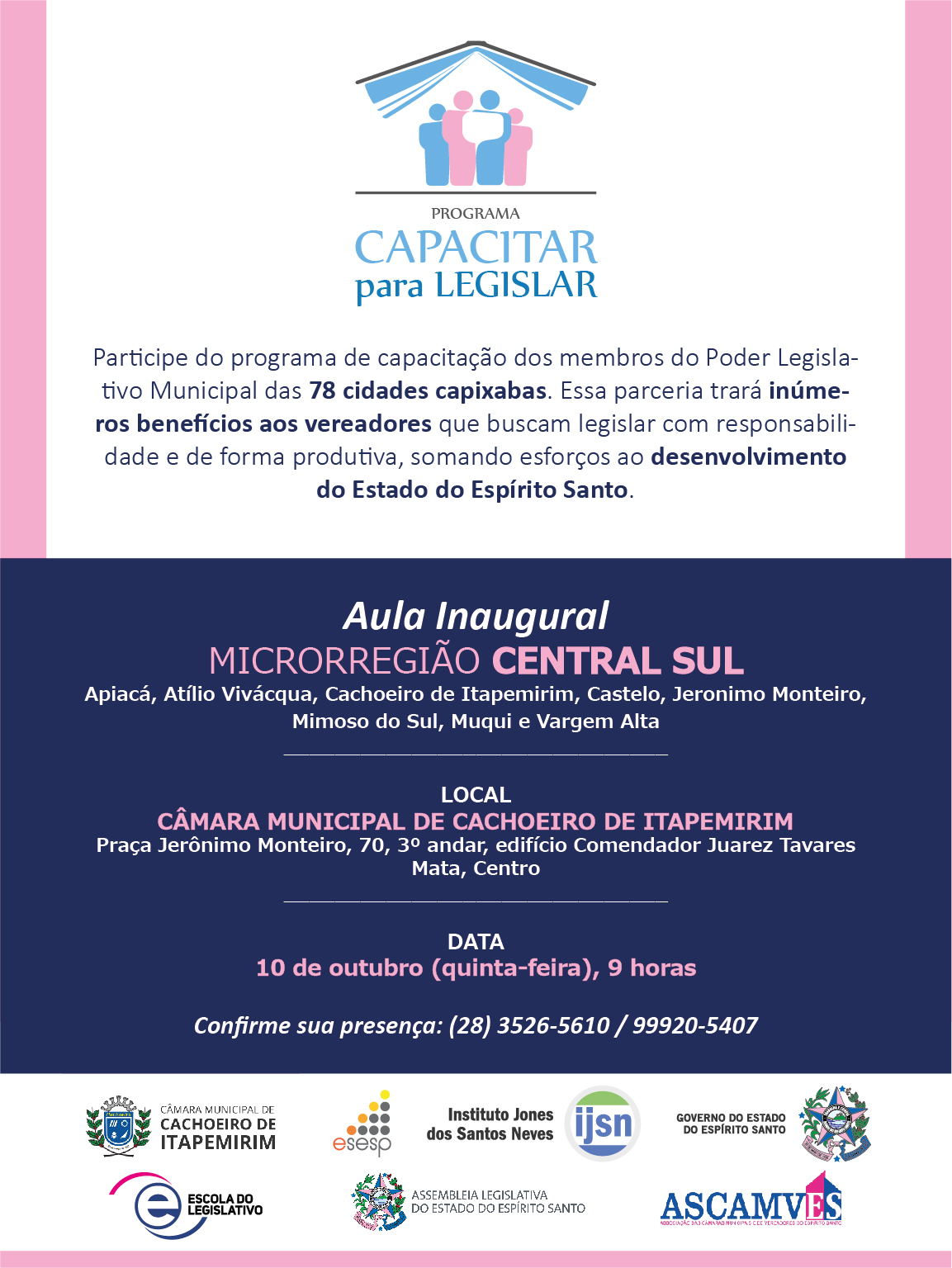 Câmara de Cachoeiro recebe vereadores para capacitação