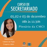 Em parceria com a empresa Além, Câmara oferece curso gratuito de secretariado 