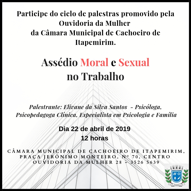 Ouvidoria da Mulher promove palestra sobre Assédio Moral e Sexual