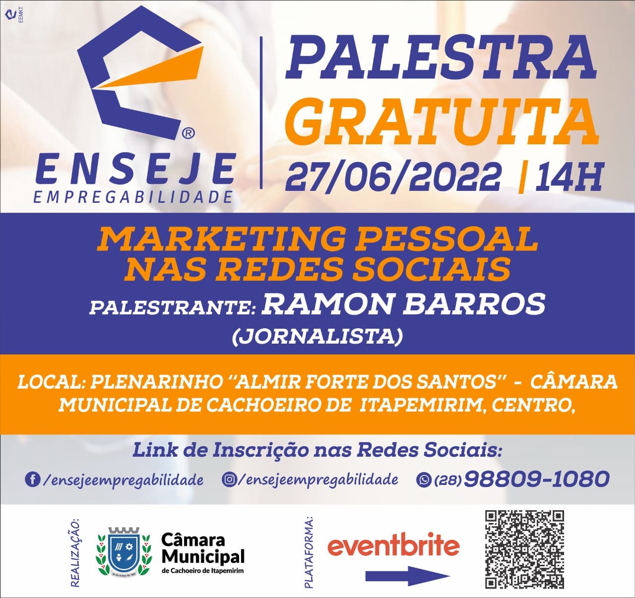 Palestra gratuita: Marketing Pessoal para Redes Sociais