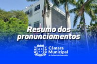 Resumo dos pronunciamentos da sessão de 08/08/2023: veja os assuntos debatidos pelos vereadores