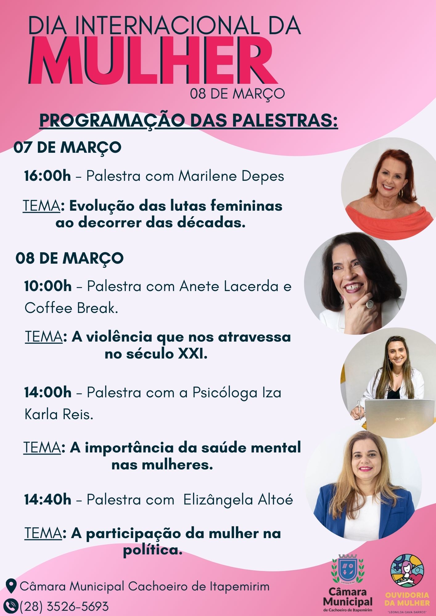 Palestras Dia da Mulher