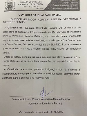 Nota de repúdio